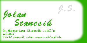 jolan stancsik business card